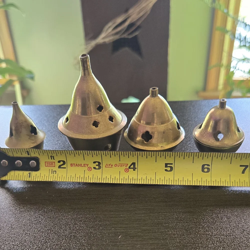 Set of 4 Brass Incense Holders